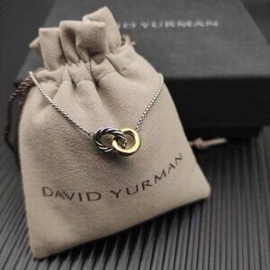 David Yurman Two-Tone Interlocking Rings Necklace